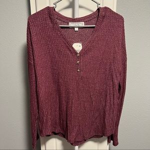 Hippie Rose Waffle Kint Henley L